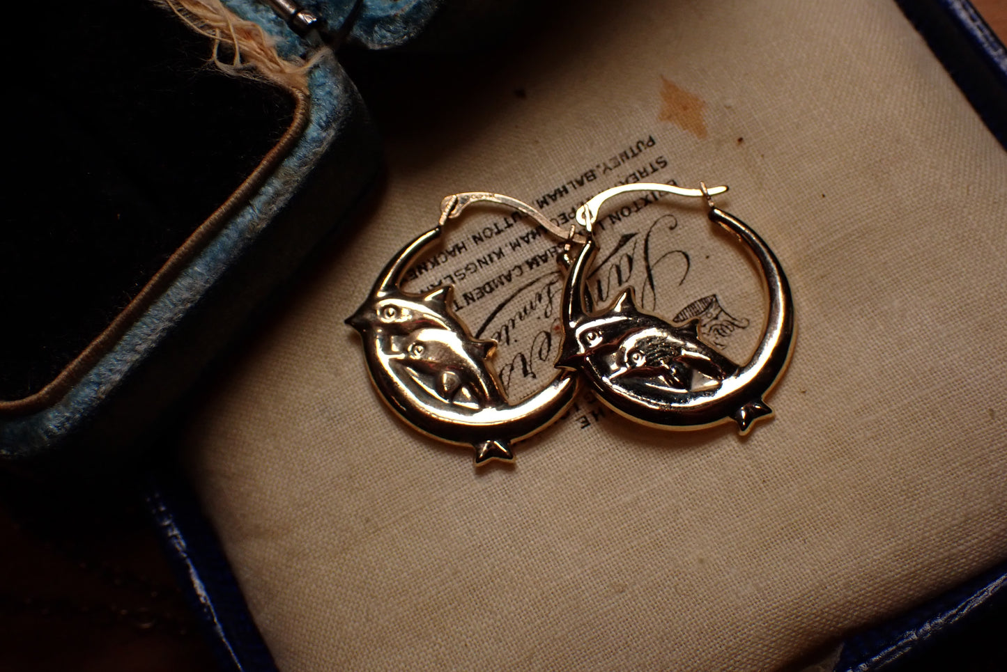 Adorable Dolphin Gold Hoop Earrings