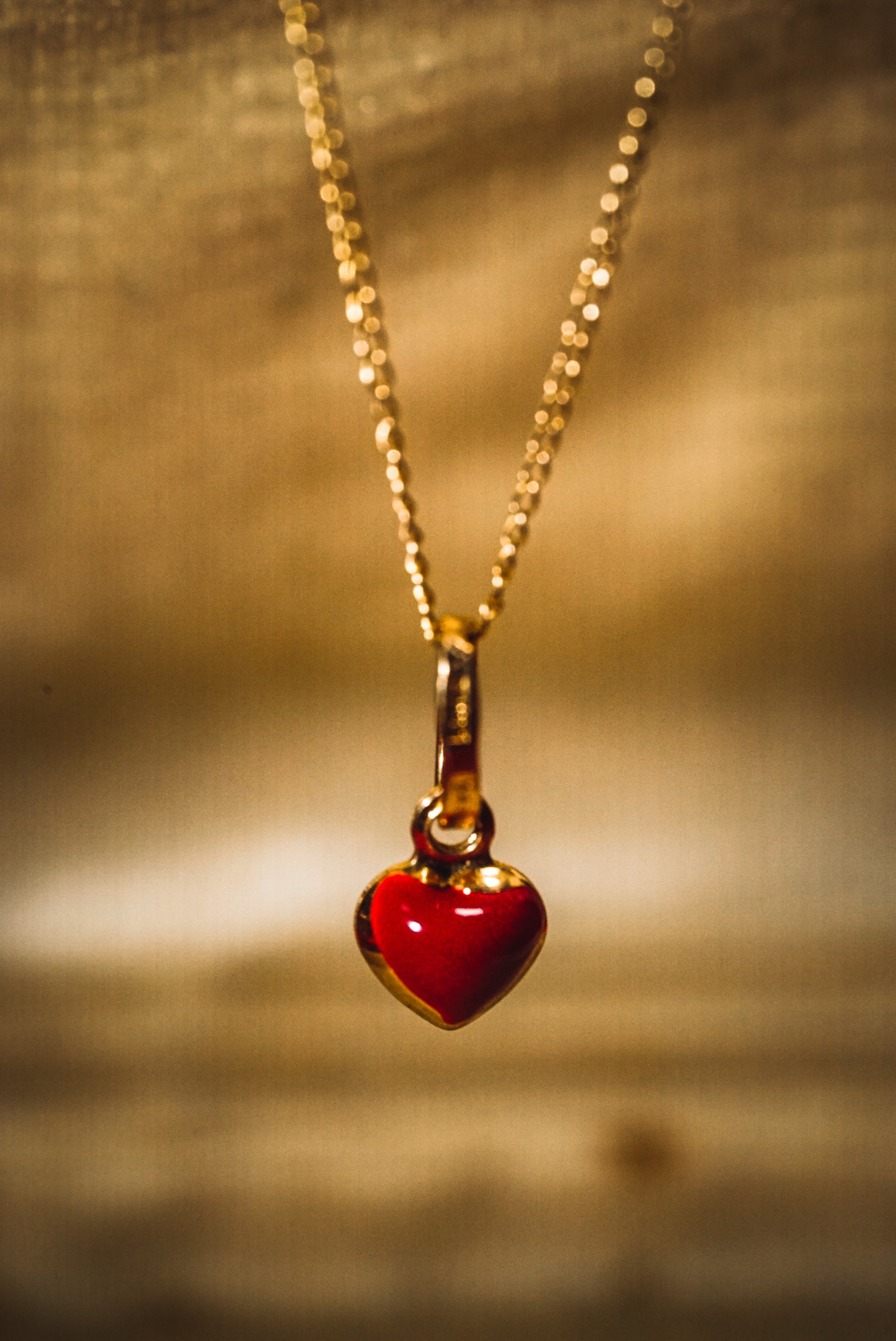 Delicious Vintage Red Enamel Heart Pendant