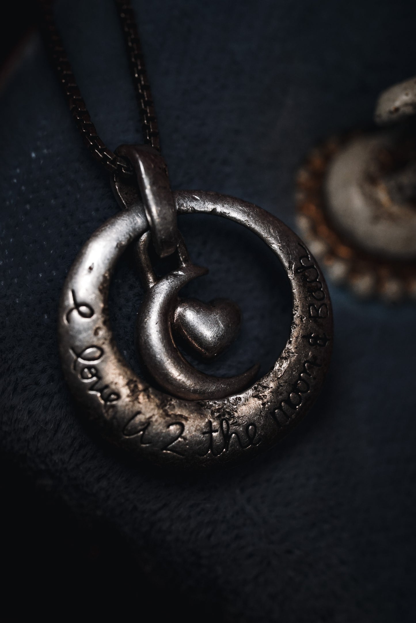 “I Love U 2 the Moon & Back” Romantic Dangling Pendant