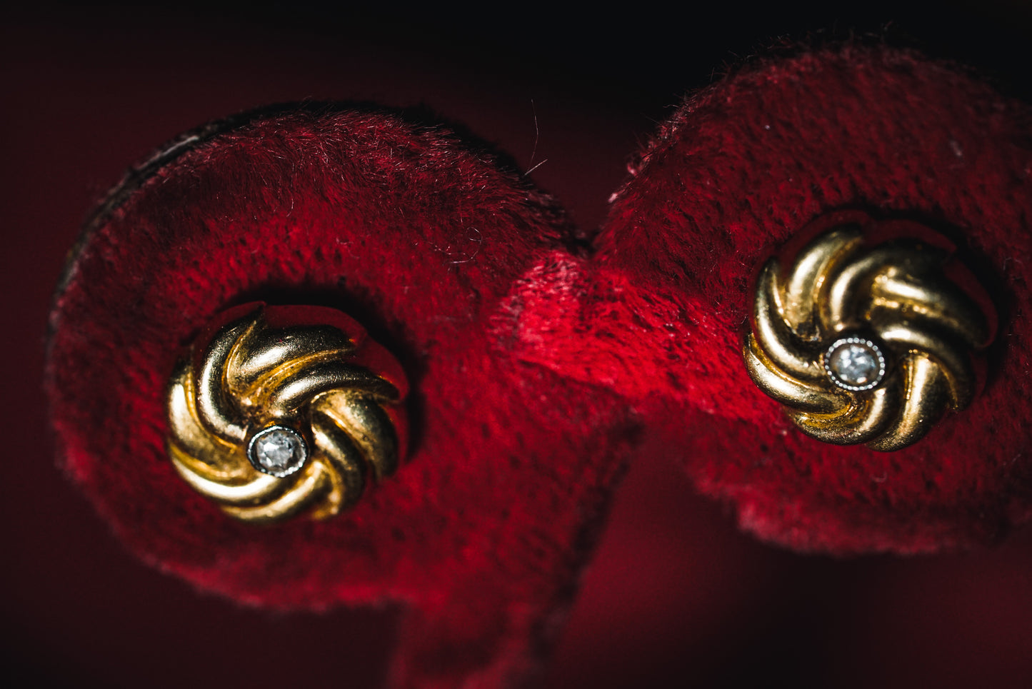 Elegant Vintage Gold & Diamond Earrings