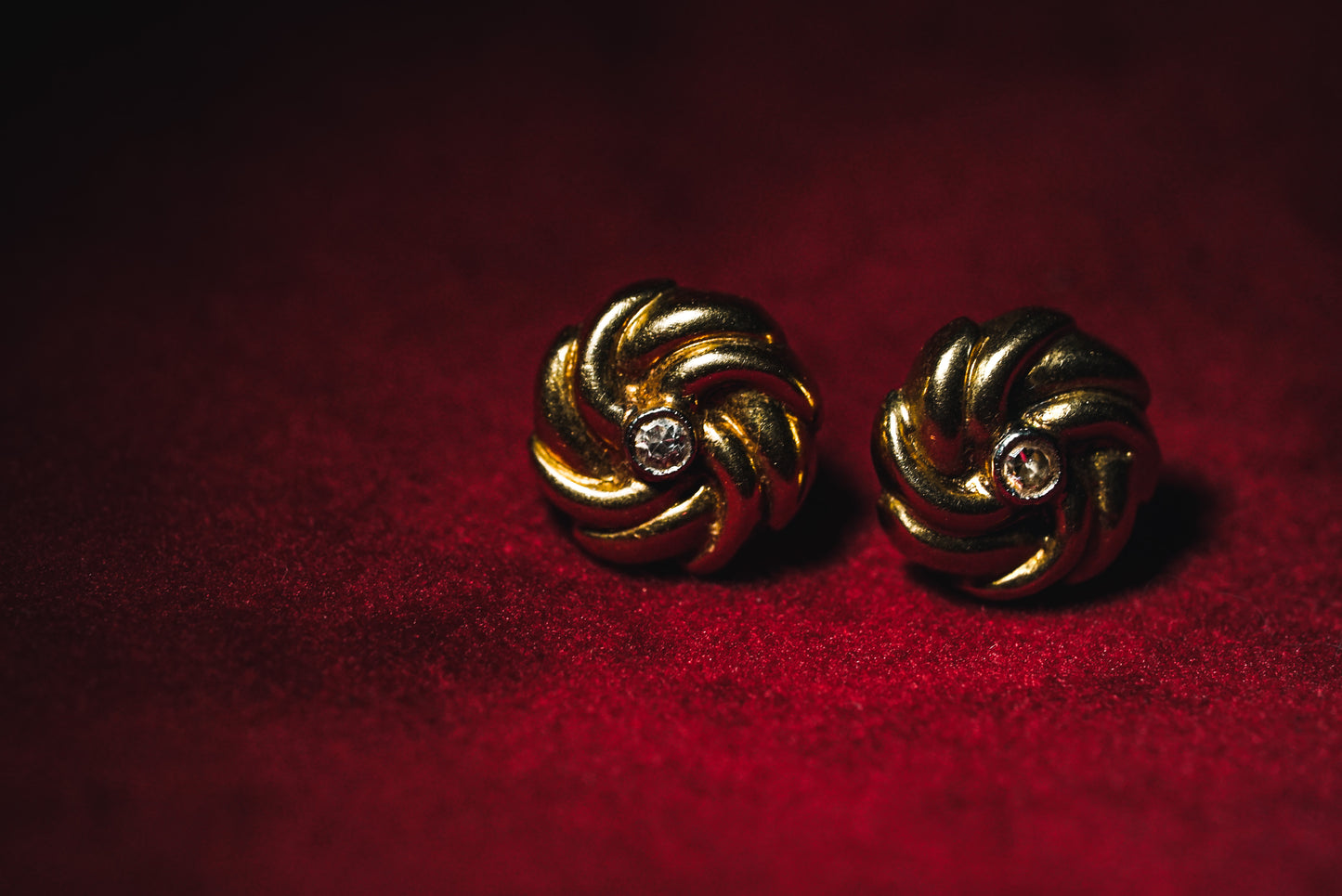 Elegant Vintage Gold & Diamond Earrings