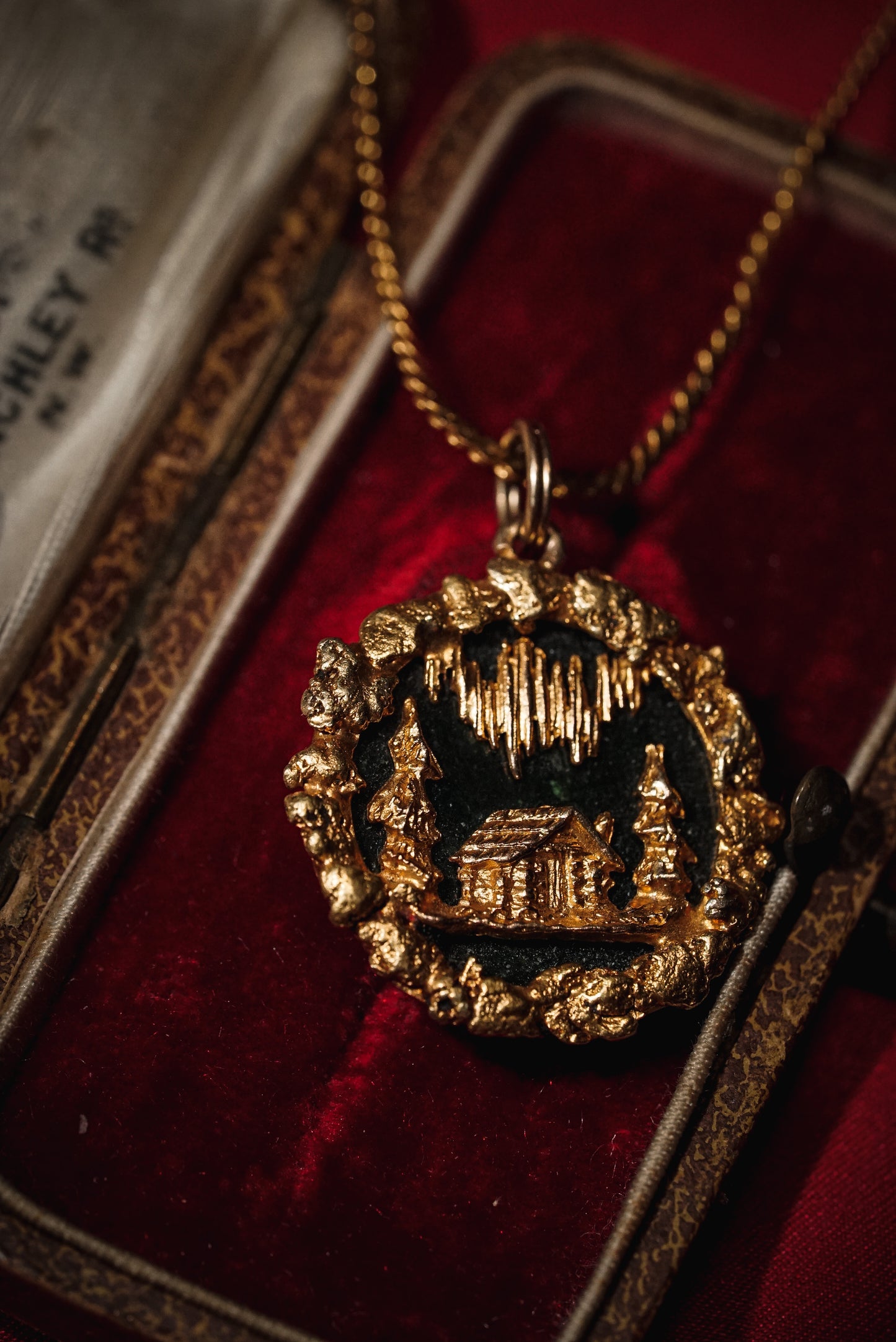 Wild Alaska Pendant with Gold Nuggets and Jade