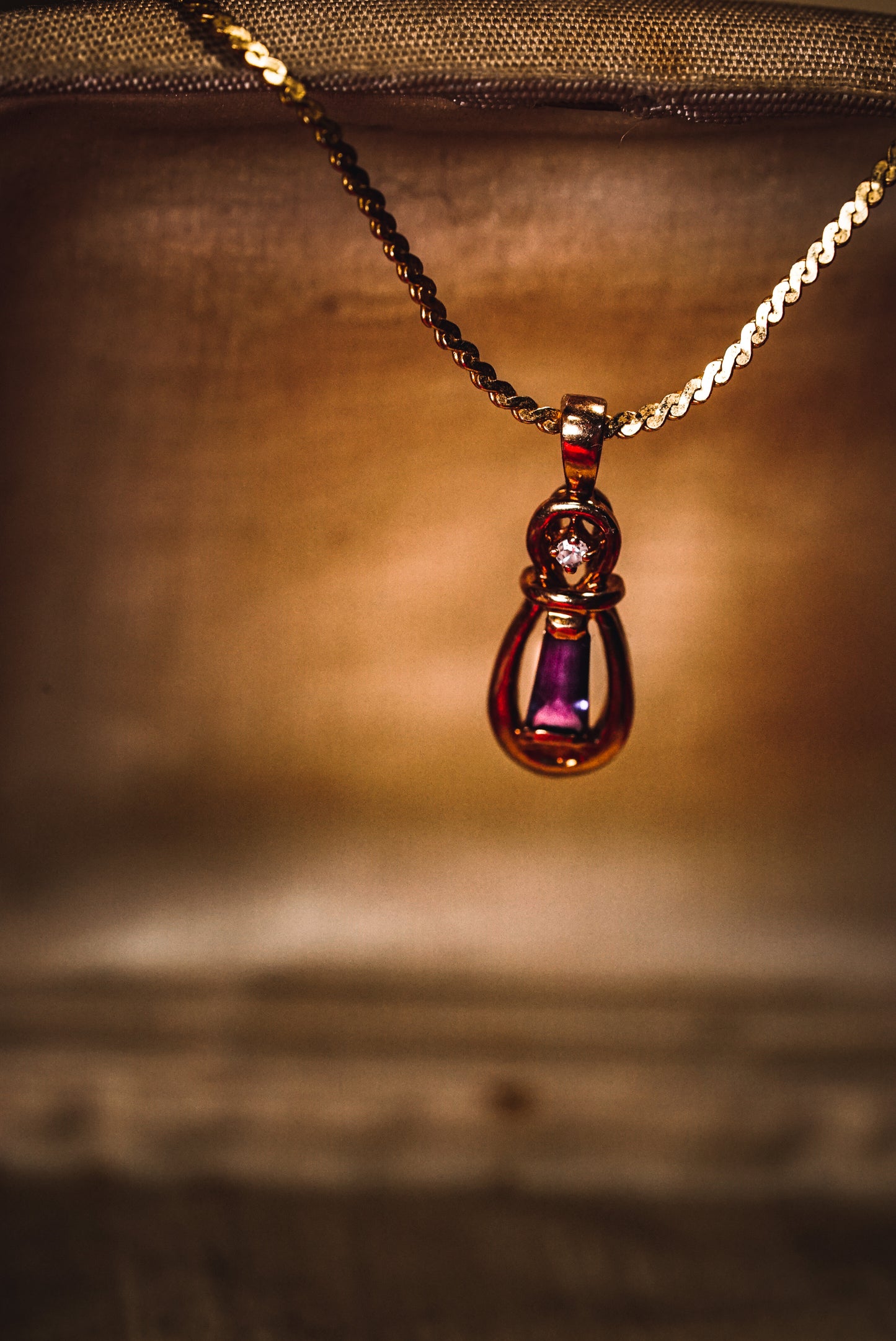 Unusual Diamond Pendant with Amethyst
