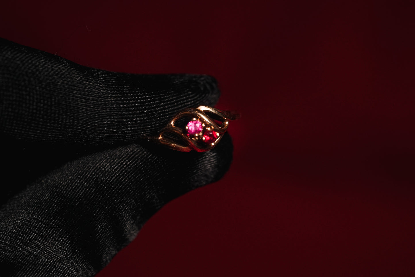 Rare Light-And-Dark Ruby Ring