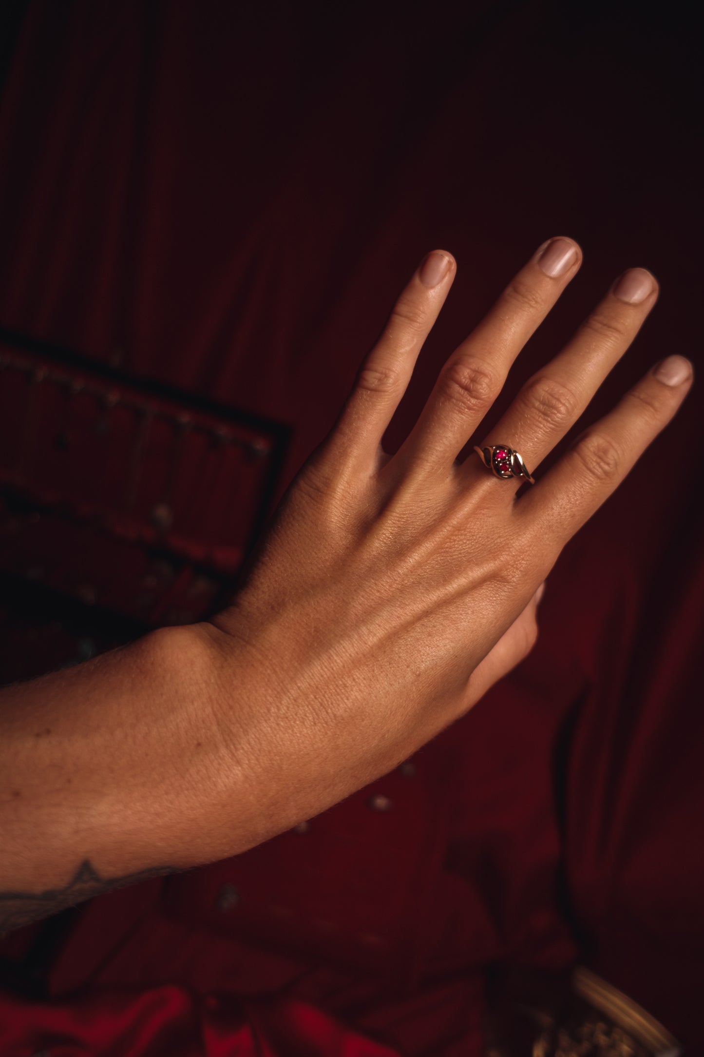 Rare Light-And-Dark Ruby Ring