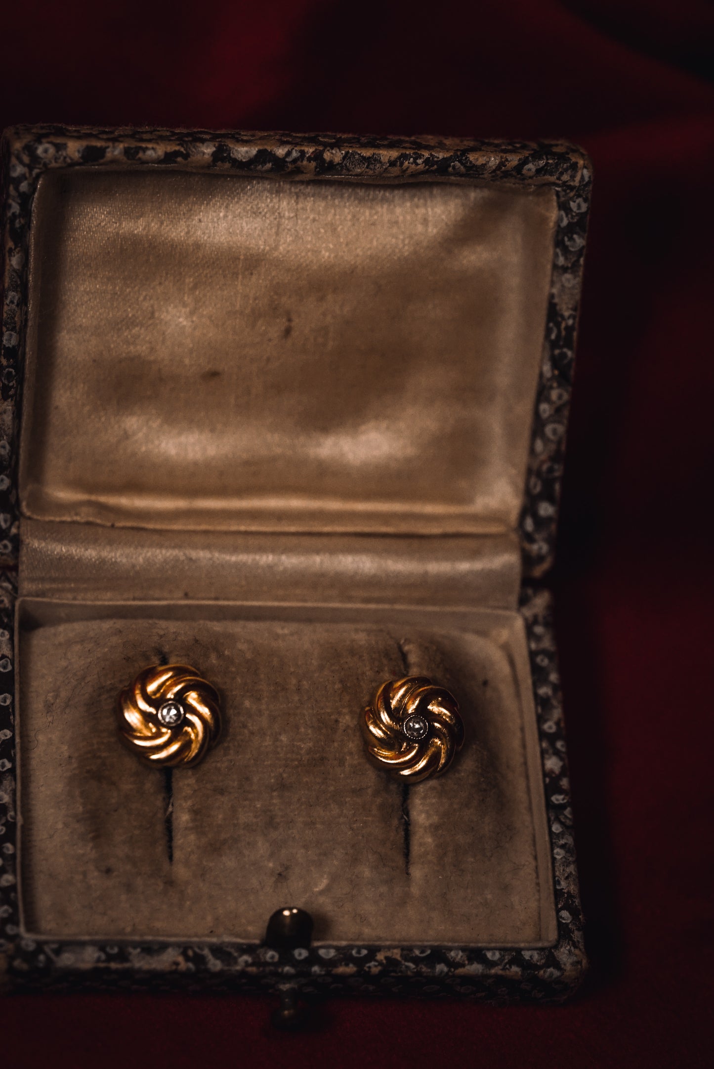 Elegant Vintage Gold & Diamond Earrings