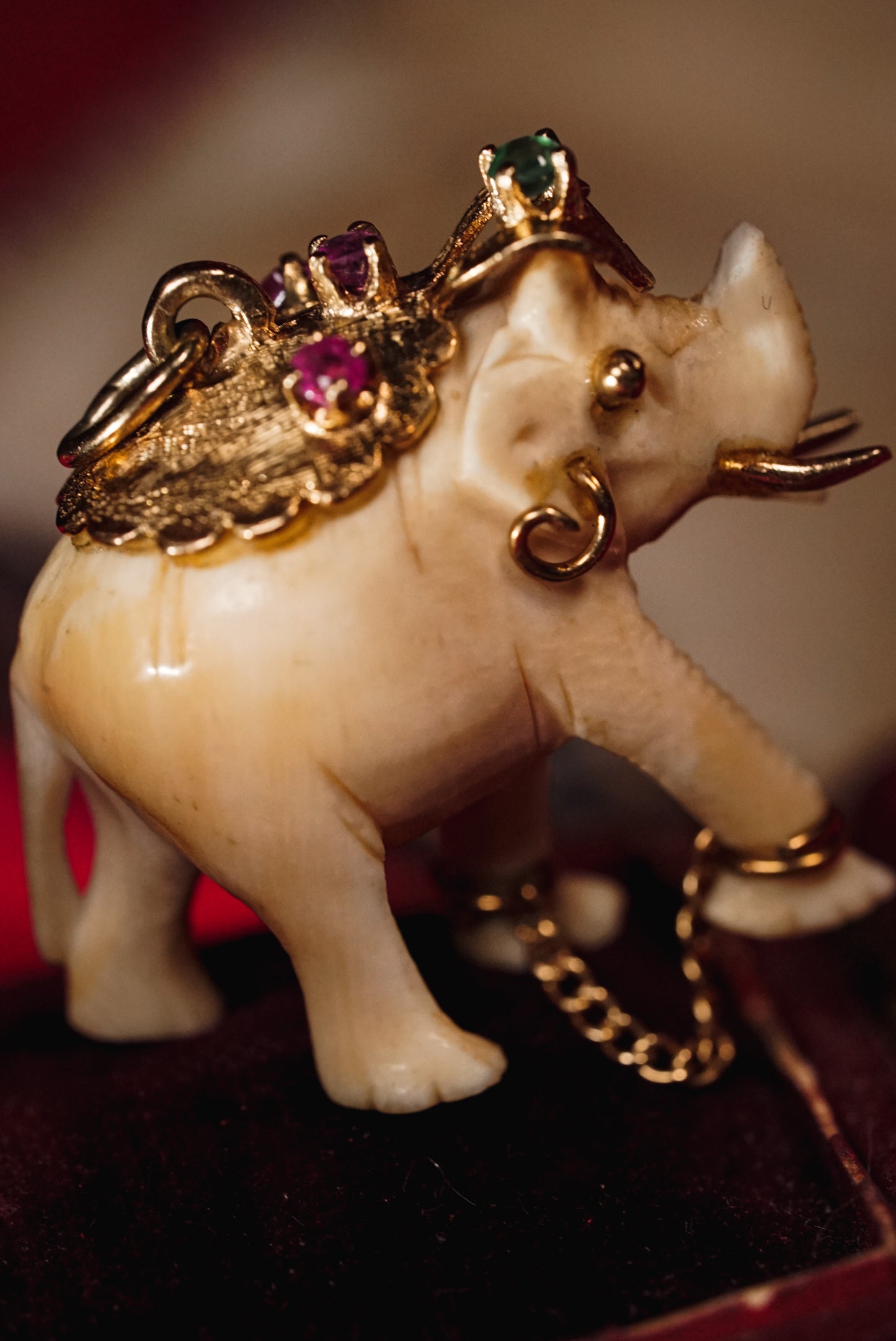 Vintage East Asian 14k Gold Elephant Pendant