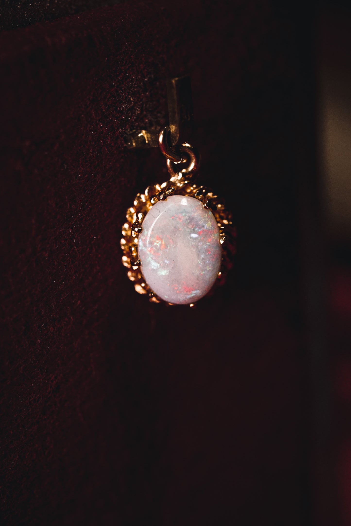 Shimmering White Opal Pendant