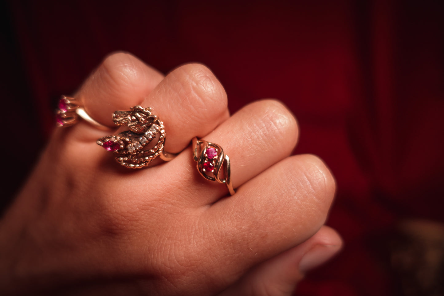 Rare Light-And-Dark Ruby Ring