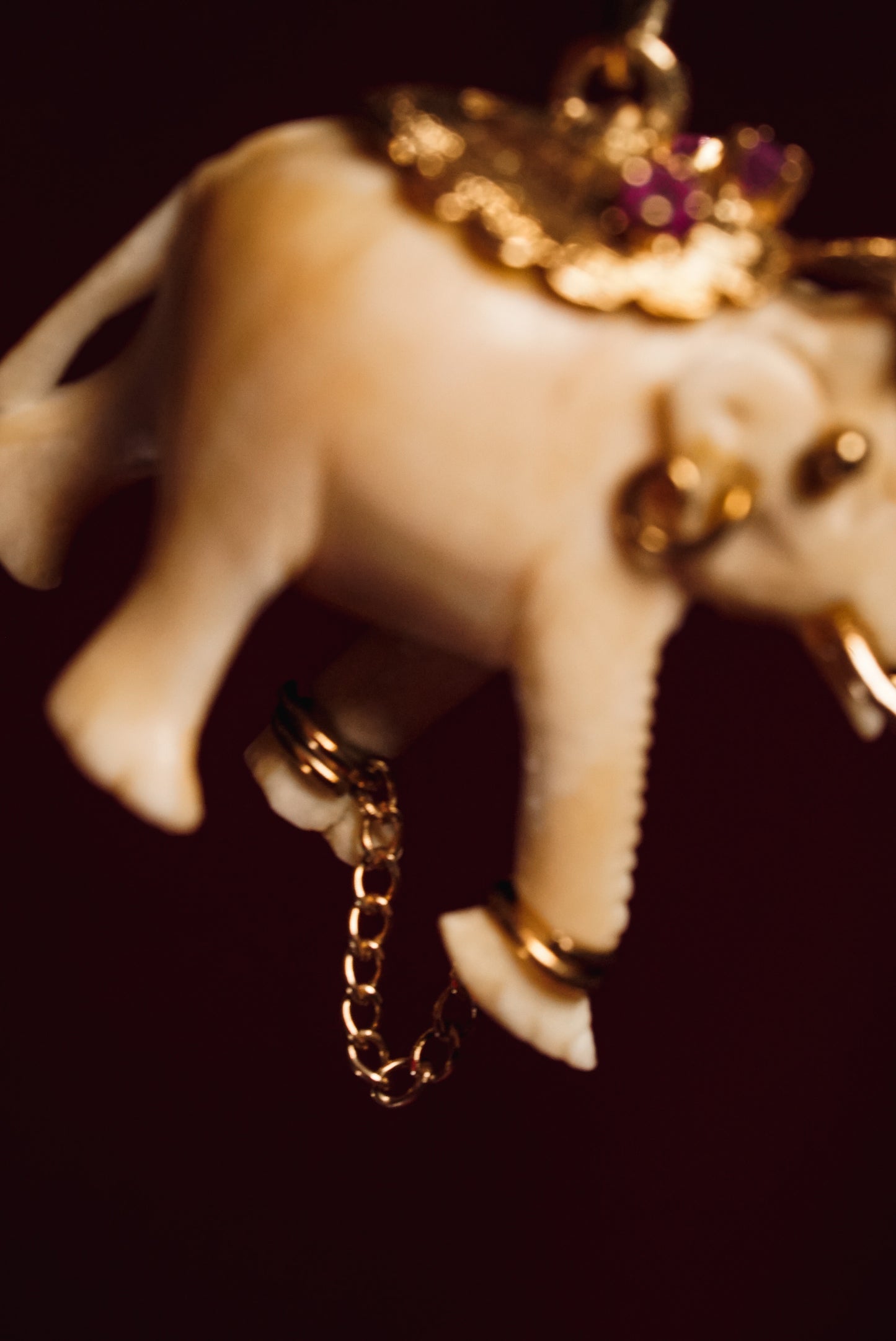 Vintage East Asian 14k Gold Elephant Pendant