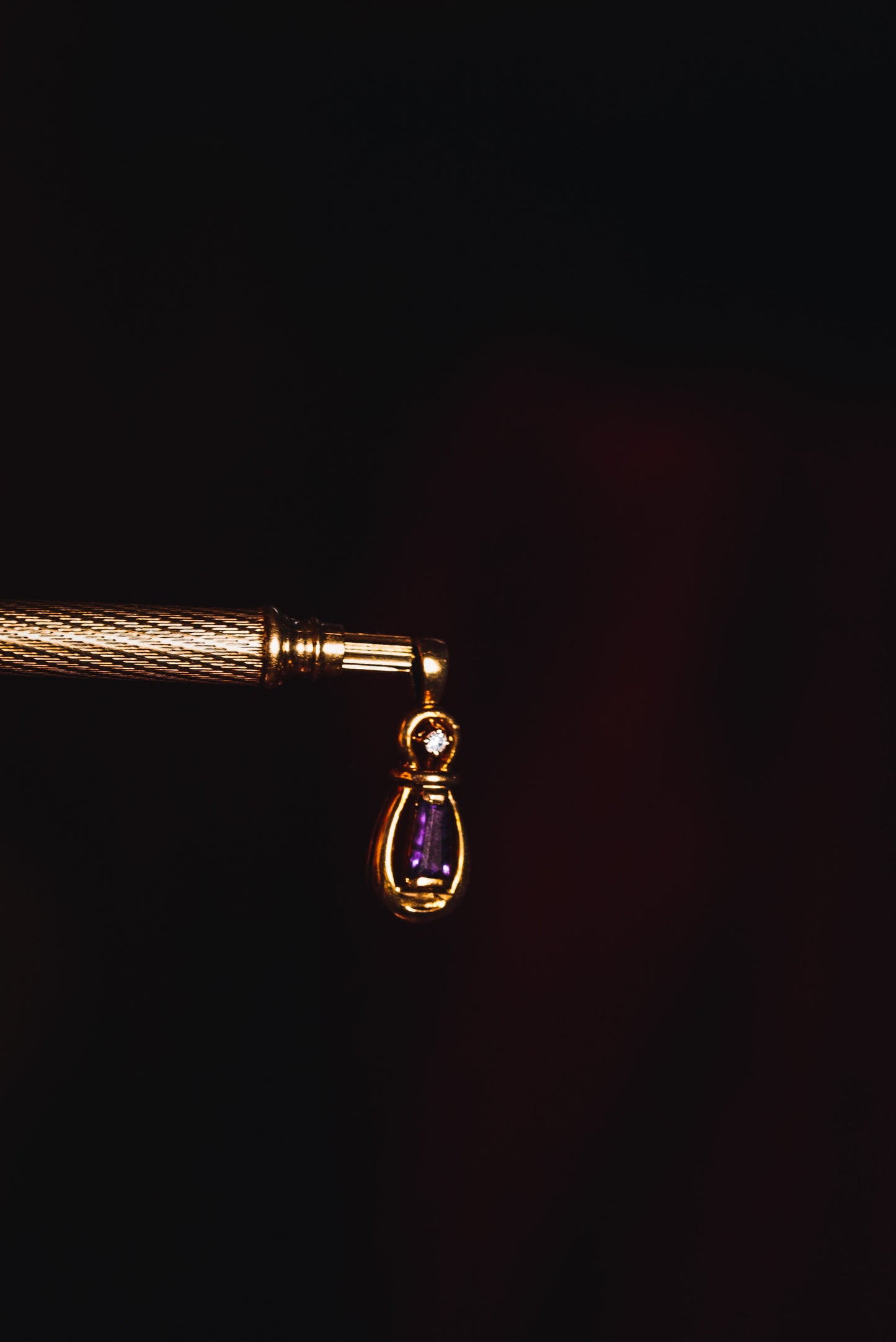 Unusual Diamond Pendant with Amethyst