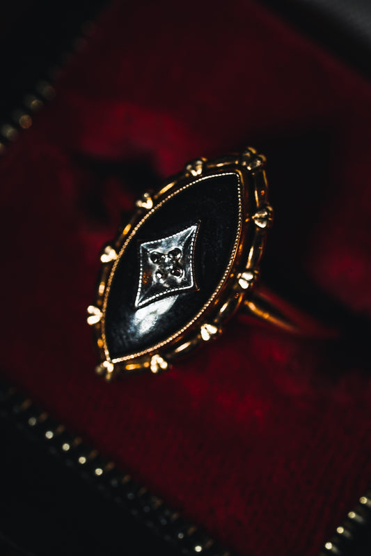 Royal Ornate Vintage Black Onyx Ring