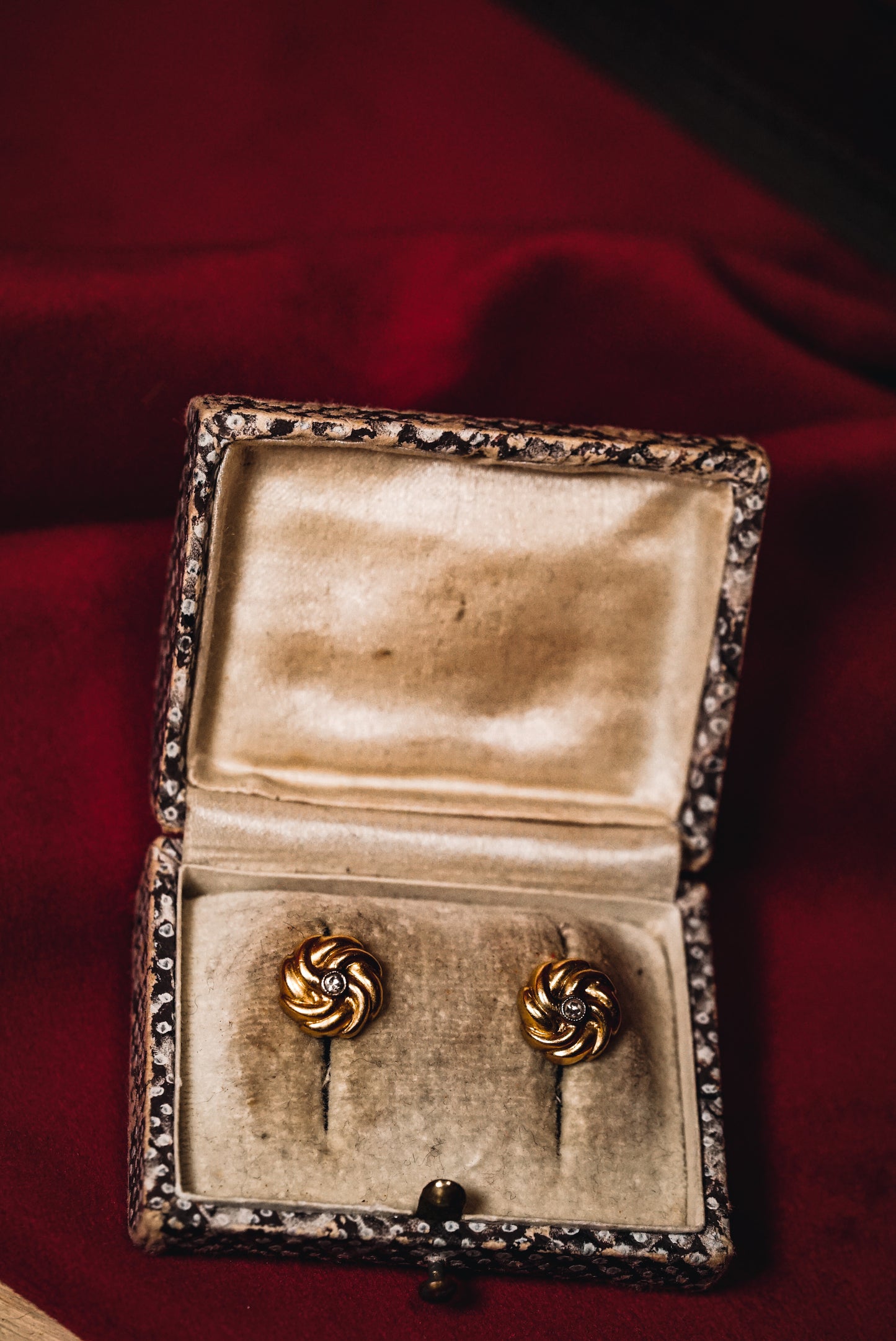 Elegant Vintage Gold & Diamond Earrings
