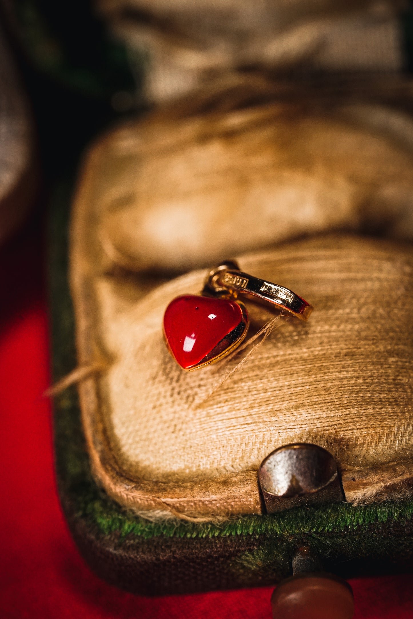 Delicious Vintage Red Enamel Heart Pendant