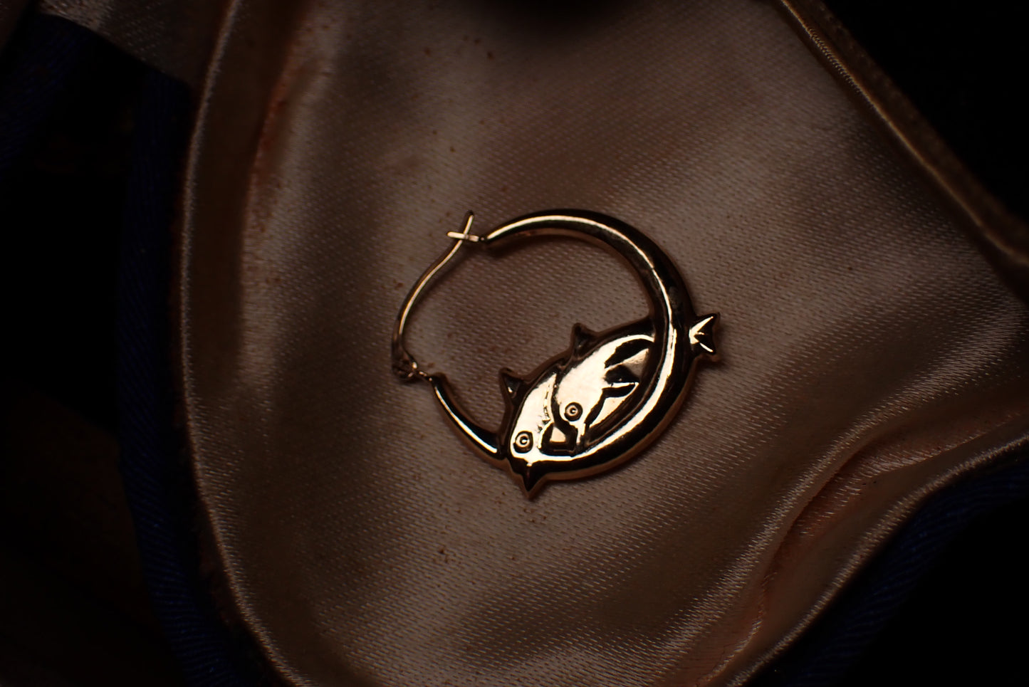 Adorable Dolphin Gold Hoop Earrings