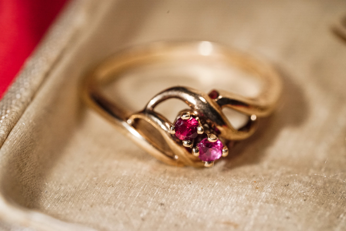 Rare Light-And-Dark Ruby Ring