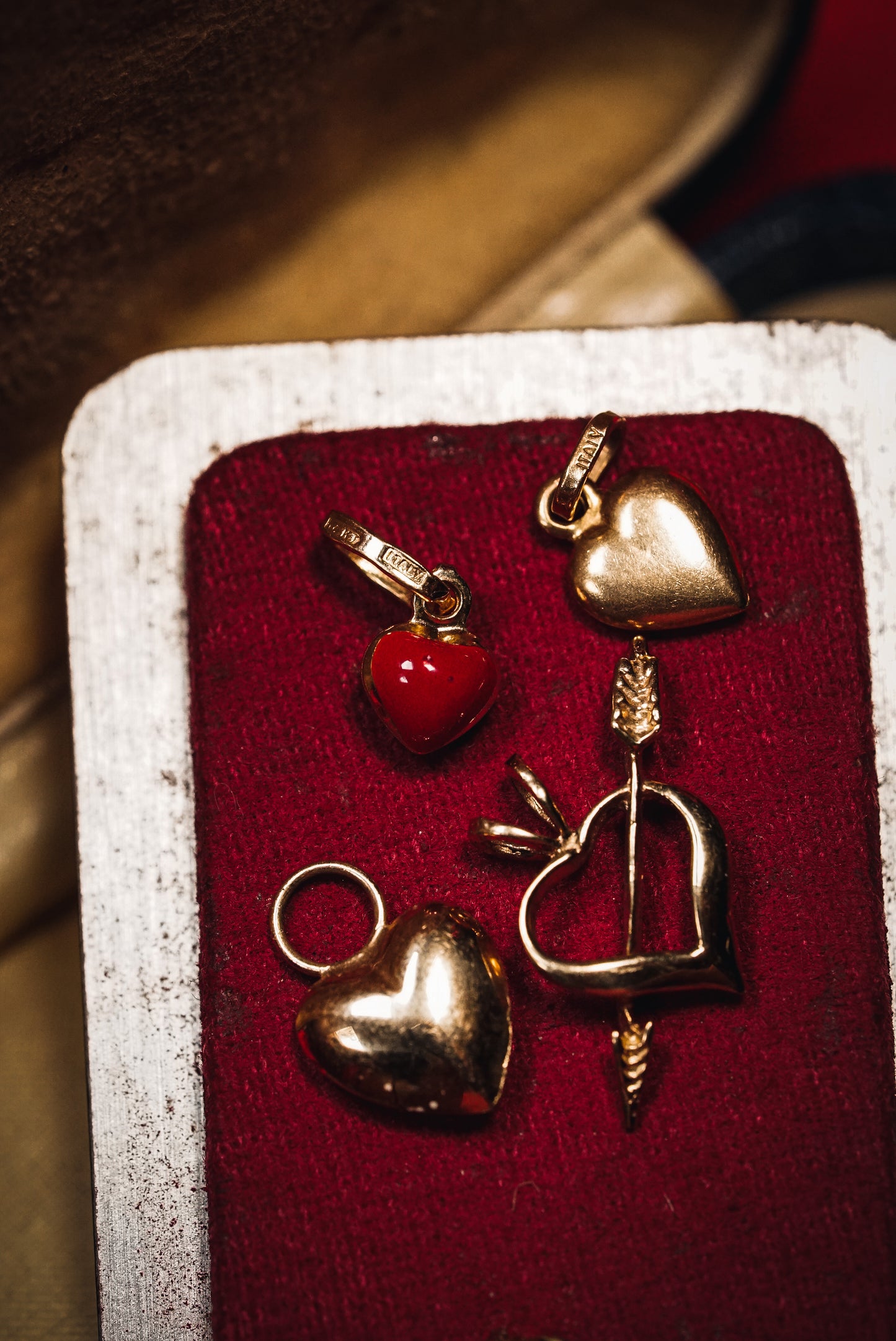 Delicious Vintage Red Enamel Heart Pendant