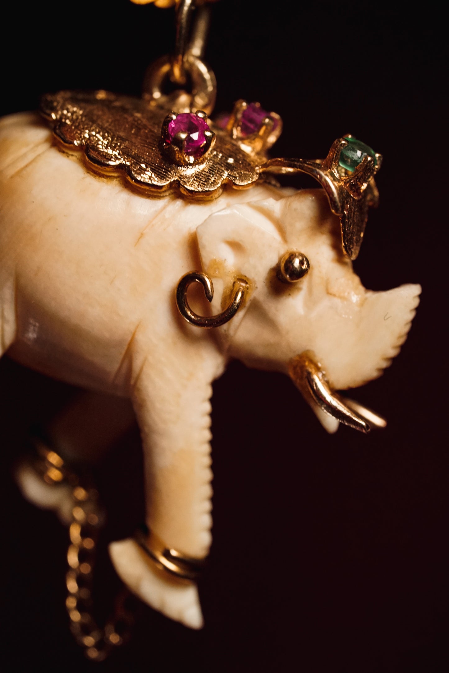 Vintage East Asian 14k Gold Elephant Pendant