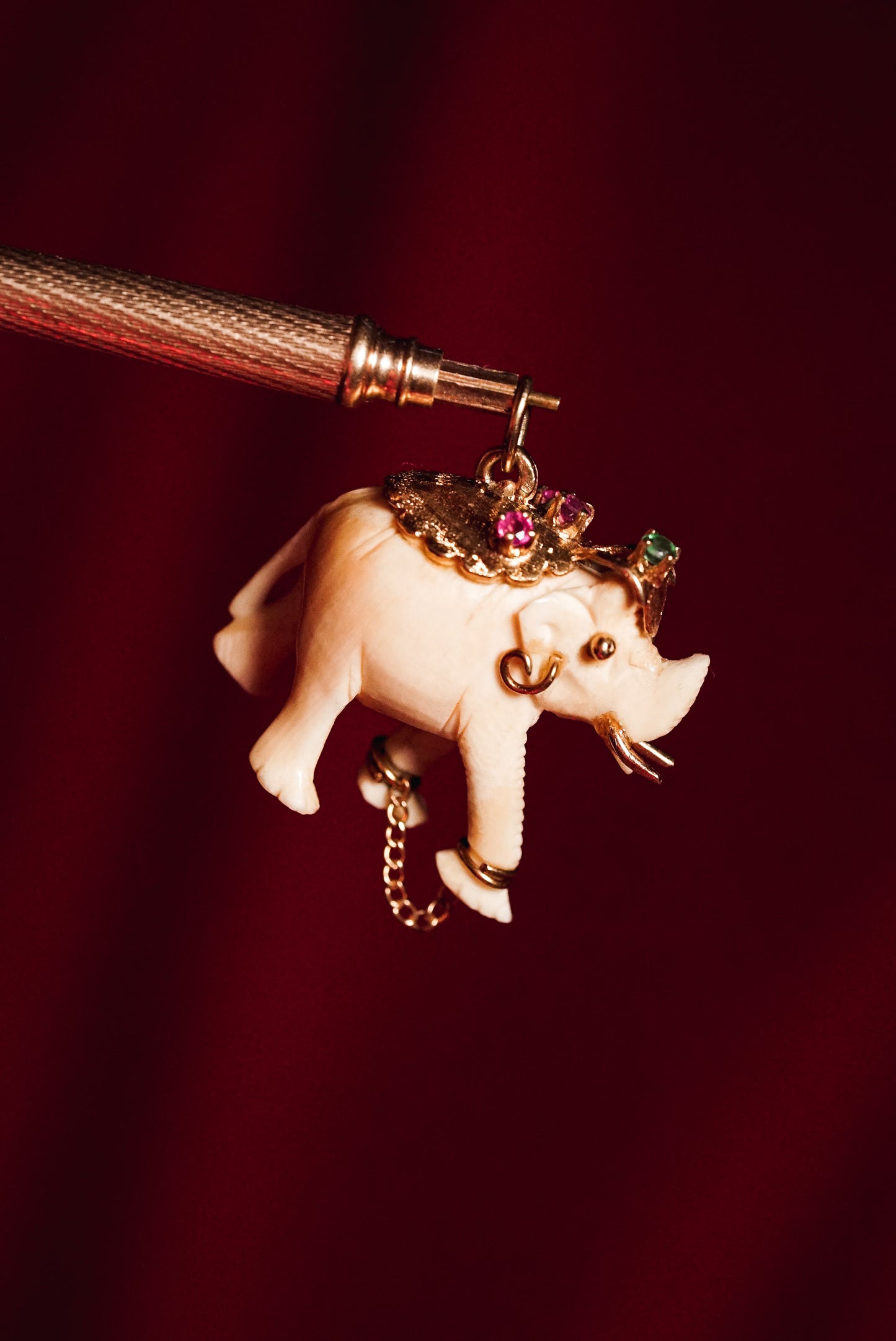 Vintage East Asian 14k Gold Elephant Pendant