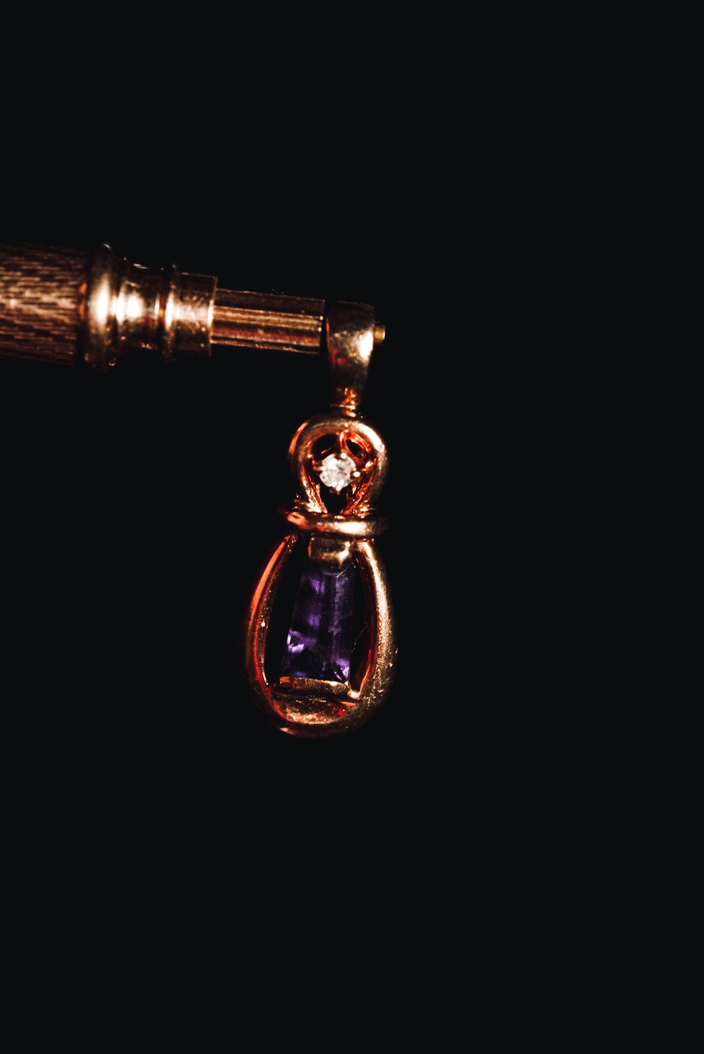 Unusual Diamond Pendant with Amethyst