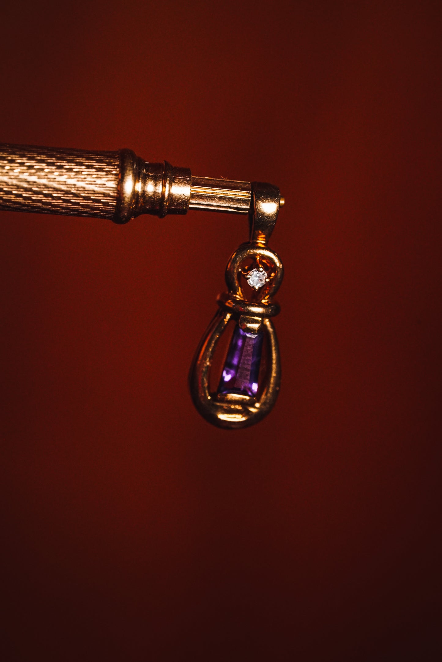 Unusual Diamond Pendant with Amethyst